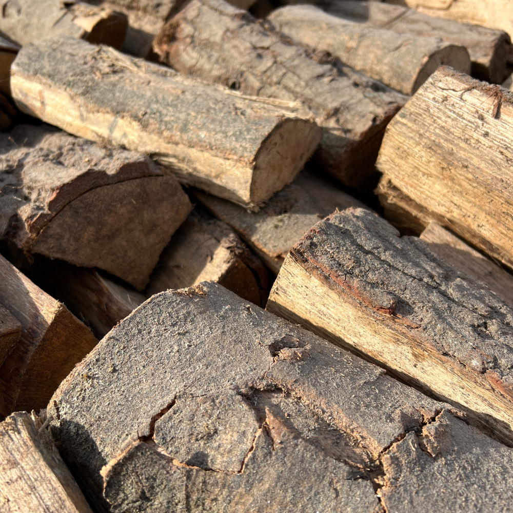 Close up shot of our Kiln Dried Firewood logs which are available for delivery to your doorstep.