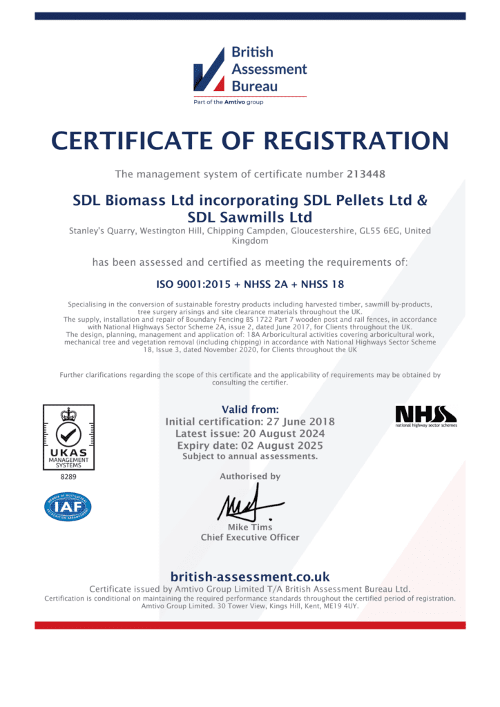 SDL Pellets ISO Certifications