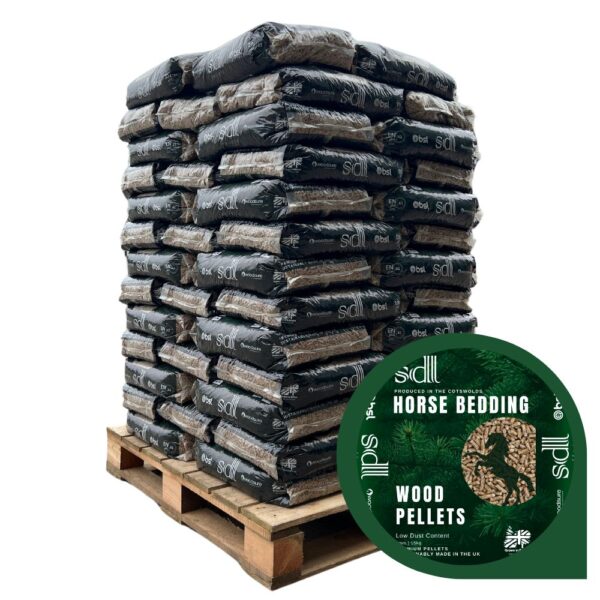 Wood Pellet Horse Bedding Full Pallet, is the ideal equine bedding solution.