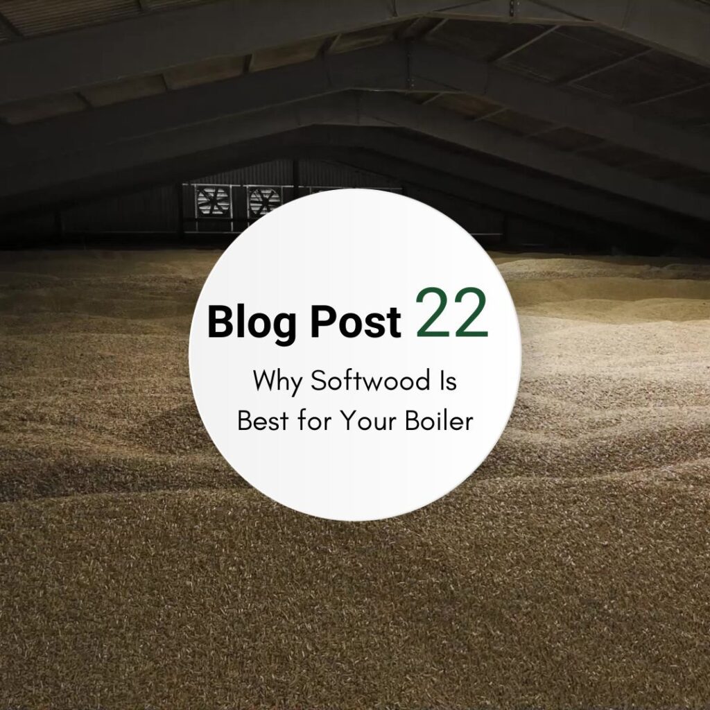 Softwood pellets for boilers providing efficient clean heat output